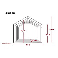 4x8m - Οικονομικές αποθήκες απο Μουσαμά/ 10 χρόνια εγγύηση Διαστάσεων : 4x8m Επαγγελματική έκδοση