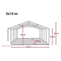 Αποθήκη απο μουσαμά διαστάσεων 5x10m, premium έκδοση,Αποθήκες Κήπου,Σπίτι & Κήπος