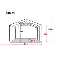 5x6m - Οικονομικές αποθήκες απο Μουσαμά/ 10 χρόνια εγγύηση Διαστάσεων :5x6m Επαγγελματική έκδοση