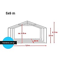 Αποθήκη απο μουσαμά διαστάσεων 5x6m, premium έκδοση,Αποθήκες Κήπου,Σπίτι & Κήπος