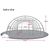 9,15m x 12m x 4,5m - Τοξοτή αποθήκη απο μουσαμά διαστάσεων 9,15m x 12m x 4,5m με μουσαμά βάρους  2300γρ  9,15m x 12m x 4,5m - Τοξοτή αποθήκη απο μουσαμά διαστάσεων 9,15m x 12m x 4,5m με μουσαμά βάρους  2300γρ