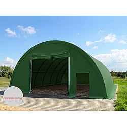 9,15m x 10m x 4,5m - Τοξοτή αποθήκη απο μουσαμά διαστάσεων 9,15m x 10m x 4,5m με μουσαμά βάρους  2300γρ 