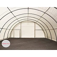 9,15m x 10m x 4,5m - Τοξοτή αποθήκη απο μουσαμά διαστάσεων 9,15m x 10m x 4,5m με μουσαμά βάρους  2300γρ 