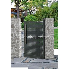 Αυλόπορτα Σιδήρου με διάτρητη λαμαρίνα 20X20mm 