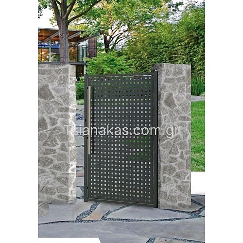Αυλόπορτα Σιδήρου με διάτρητη λαμαρίνα 20X20mm