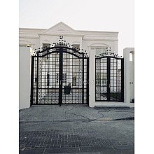 Αυλόπορτα Σιδήρου παραδοσιακή  με καρέ 14Χ14mm και λάμα χιαστί 