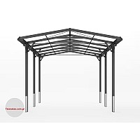 2,85x5,05m Parking αυτοκινήτου, Ανθρακί,συμπεριλαμβάνεται υδρορροή