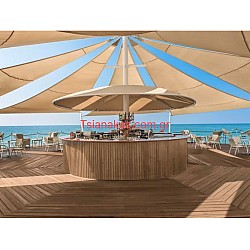 Tensile shade net measuring 6.8x6.8x6.8 meters with 96% shading