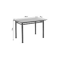 Τραπέζι DINNER σε δρυς/γκρι χρώμα 100x60x77,Έπιπλα εσωτερικού χώρου > Τραπεζαρία > Τραπέζια
