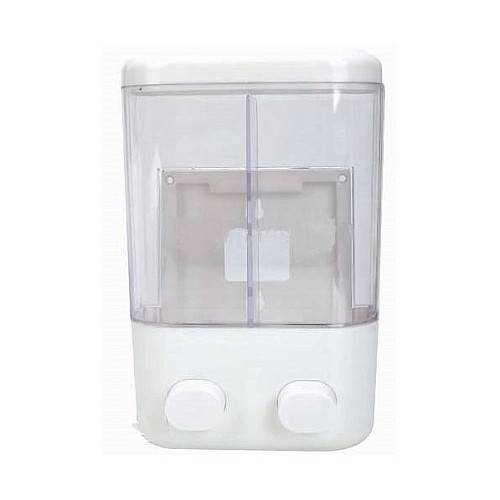 Dispenser τοίχου διπλό από πλαστικό 600ml,Είδη σπιτιού > Είδη μπάνιου > Αξεσουάρ μπάνιου