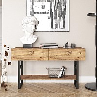 Κονσόλα VIANA σε atlantic pine/μαύρο χρώμα 139x43x76,Έπιπλα εσωτερικού χώρου > Έπιπλα εισόδου > Κονσόλες