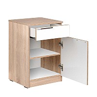 Κομοδίνο σε σονόμα & λευκό χρώμα 40x38x63 Κομοδίνο σε σονόμα & λευκό χρώμα 40x38x63,Έπιπλα εσωτερικού χώρου > Κρεβατοκάμαρα > Κομοδίνα
