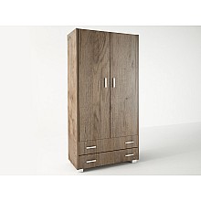 Ντουλάπα δίφυλλη σε χρώμα καρυδί 105x50x180  Ντουλάπα δίφυλλη σε χρώμα καρυδί 105x50x180