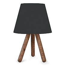 Φωτιστικό επιτραπέζιο Lander Megapap ύφασμα Pvc/ξύλο χρώμα μαύρο/καφέ 22x17x32εκ.  Φωτιστικό επιτραπέζιο Lander Megapap ύφασμα Pvc/ξύλο χρώμα μαύρο/καφέ 22x17x32εκ.