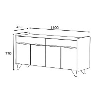 Μπουφές μελαμίνης Sila Megapap χρώμα λευκό 140x45x77εκ.,Έπιπλα εσωτερικού χώρου > Μπουφέδες,Έπιπλα εσωτερικού χώρου