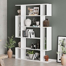 Βιβλιοθήκη μελαμίνης Mito Megapap χρώμα λευκό 108x25x161εκ. 