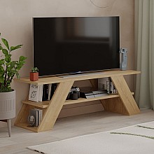 Έπιπλο τηλεόρασης Farfalla Megapap από μελαμίνη χρώμα φυσικό οξιάς 120x33,5x40εκ.  Έπιπλο τηλεόρασης Farfalla Megapap από μελαμίνη χρώμα φυσικό οξιάς 120x33,5x40εκ.