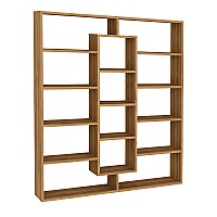 Βιβλιοθήκη μελαμίνης Ample Megapap χρώμα καρυδί 125x22x135,7εκ.,Έπιπλα εσωτερικού χώρου > Βιβλιοθήκες