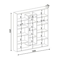 Βιβλιοθήκη μελαμίνης Ample Megapap χρώμα καρυδί 125x22x135,7εκ.,Έπιπλα εσωτερικού χώρου > Βιβλιοθήκες
