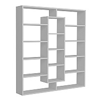 Βιβλιοθήκη μελαμίνης Ample Megapap χρώμα λευκό 125x22x135,7εκ.,Έπιπλα εσωτερικού χώρου > Βιβλιοθήκες