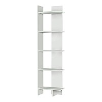 Βιβλιοθήκη μελαμίνης Perla Megapap χρώμα λευκό 48x22x170εκ.,Έπιπλα εσωτερικού χώρου > Βιβλιοθήκες