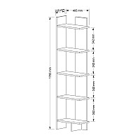 Βιβλιοθήκη μελαμίνης Perla Megapap χρώμα λευκό 48x22x170εκ.,Έπιπλα εσωτερικού χώρου > Βιβλιοθήκες