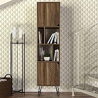 Βιβλιοθήκη μελαμίνης Norma Megapap χρώμα καρυδί 45x35x184εκ.,Έπιπλα εσωτερικού χώρου > Βιβλιοθήκες