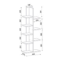 Βιβλιοθήκη μελαμίνης Tree Megapap χρώμα λευκό 45x21,4x113εκ.,Έπιπλα εσωτερικού χώρου > Βιβλιοθήκες