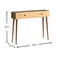 Κονσόλα μελαμίνης Alis Megapap χρώμα oak 110x29x88εκ.,Έπιπλα εσωτερικού χώρου > Κονσόλες,Έπιπλα εσωτερικού χώρου