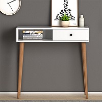 Κονσόλα μελαμίνης Napoli Megapap χρώμα λευκό 90x29x88εκ.,Έπιπλα εσωτερικού χώρου > Κονσόλες,Έπιπλα εσωτερικού χώρου