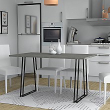 Τραπέζι Gable Megapap μεταλλικό - μελαμίνης χρώμα μαύρο - ανθρακί 140x80x76εκ.  Τραπέζι Gable Megapap μεταλλικό - μελαμίνης χρώμα μαύρο - ανθρακί 140x80x76εκ.