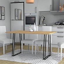 Τραπέζι Gable Megapap μεταλλικό - μελαμίνης χρώμα μαύρο - sonoma 140x80x76εκ.  Τραπέζι Gable Megapap μεταλλικό - μελαμίνης χρώμα μαύρο - sonoma 140x80x76εκ.