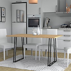 Τραπέζι Gable Megapap μεταλλικό - μελαμίνης χρώμα μαύρο - sonoma 140x80x76εκ. Τραπέζι Gable Megapap μεταλλικό - μελαμίνης χρώμα μαύρο - sonoma 140x80x76εκ.