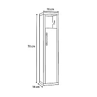 Στήλη μπάνιου μελαμίνης Murray Megapap χρώμα λευκό 16x14x70εκ.,Έπιπλα εσωτερικού χώρου > Έπιπλα μπάνιου,Έπιπλα εσωτερικού χώρου