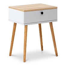 Κομοδίνο Pauline Megapap μελαμίνης χρώμα pine - λευκό 45x35x61εκ. 