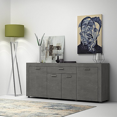 Μπουφές μελαμίνης Joseph Megapap χρώμα ανθρακί 177x40x76εκ.,Έπιπλα εσωτερικού χώρου > Μπουφέδες,Έπιπλα εσωτερικού χώρου