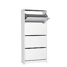 Παπουτσοθήκη Flat Duo Megapap 24 ζευγών σε χρώμα λευκό 73x26x157εκ. 