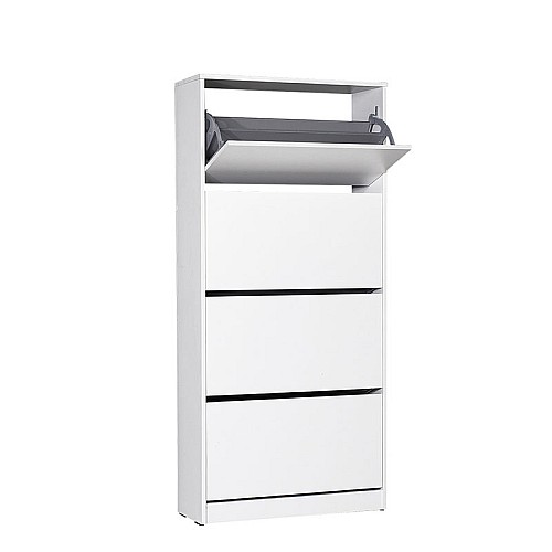 Παπουτσοθήκη Flat Duo Megapap 24 ζευγών σε χρώμα λευκό 73x26x157εκ.,Έπιπλα εσωτερικού χώρου > Παπουτσοθήκες,Έπιπλα εσωτερικού χώρου