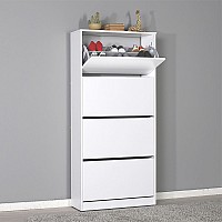 Παπουτσοθήκη Flat Duo Megapap 24 ζευγών σε χρώμα λευκό 73x26x157εκ.,Έπιπλα εσωτερικού χώρου > Παπουτσοθήκες,Έπιπλα εσωτερικού χώρου