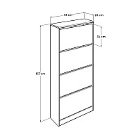 Παπουτσοθήκη Flat Duo Megapap 24 ζευγών σε χρώμα λευκό 73x26x157εκ.,Έπιπλα εσωτερικού χώρου > Παπουτσοθήκες,Έπιπλα εσωτερικού χώρου