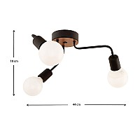 Φωτιστικό οροφής Salvi Megapap E27 μεταλλικό τρίφωτο χρώμα μαύρο 44x44x10εκ. Φωτιστικό οροφής Salvi Megapap E27 μεταλλικό τρίφωτο χρώμα μαύρο 44x44x10εκ.,Φωτισμός > Οροφής φωτιστικά