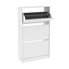 Παπουτσοθήκη Flat Duo Megapap 18 ζεύγων σε χρώμα λευκό 73x26x119εκ. 