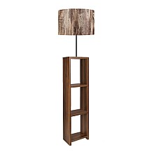 Φωτιστικό δαπέδου Loyd Megapap υφασμάτινο Pvc/MDF χρώμα καφέ/καρυδί 38x38x150εκ.  Φωτιστικό δαπέδου Loyd Megapap υφασμάτινο Pvc/MDF χρώμα καφέ/καρυδί 38x38x150εκ.