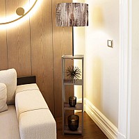 Φωτιστικό δαπέδου Loyd Megapap υφασμάτινο Pvc/MDF χρώμα καφέ/καρυδί 38x38x150εκ. Φωτιστικό δαπέδου Loyd Megapap υφασμάτινο Pvc/MDF χρώμα καφέ/καρυδί 38x38x150εκ.