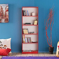 Βιβλιοθήκη Max Megapap σε χρώμα κόκκινο 58x23x170εκ.,Έπιπλα εσωτερικού χώρου > Βιβλιοθήκες,Έπιπλα εσωτερικού χώρου