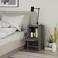 Κομοδίνο μελαμίνης Sidon Megapap χρώμα ανθρακί 30x30x55εκ.,Έπιπλα εσωτερικού χώρου > Κομοδίνα,Έπιπλα εσωτερικού χώρου