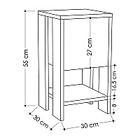 Κομοδίνο μελαμίνης Sidon Megapap χρώμα ανθρακί 30x30x55εκ.,Έπιπλα εσωτερικού χώρου > Κομοδίνα,Έπιπλα εσωτερικού χώρου