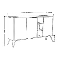 Μπουφές μελαμίνης Flynn Megapap χρώμα φυσικό οξιάς 142x35,6x83εκ.,Έπιπλα εσωτερικού χώρου > Μπουφέδες,Έπιπλα εσωτερικού χώρου