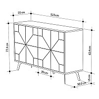 Μπουφές μελαμίνης Giacomo Megapap χρώμα φυσικό οξιάς 123x35x77,4εκ.,Έπιπλα εσωτερικού χώρου > Μπουφέδες,Έπιπλα εσωτερικού χώρου