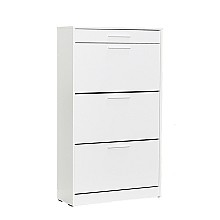 Παπουτσοθήκη Flat Megapap 18 ζεύγων σε χρώμα λευκό 75x29x128εκ. 